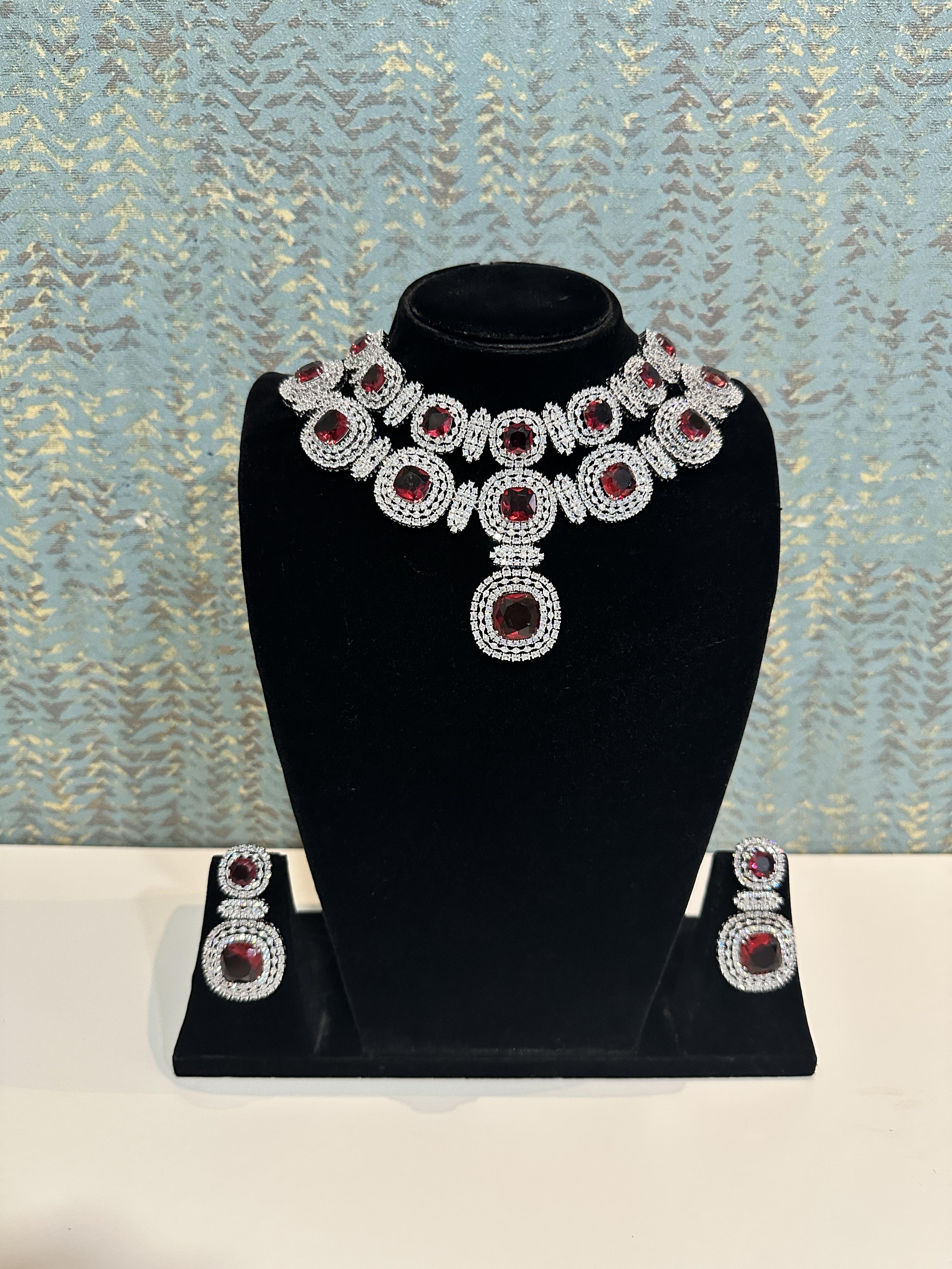 Ad maroon  stone Jewellery 